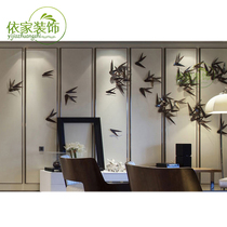 New Chinese creative simple iron three-dimensional bamboo leaf wall hanging home living room background wall decoration wall decoration wall decoration