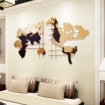New Chinese creative wall world map decoration home iron decoration wall bar three-dimensional Wall living room