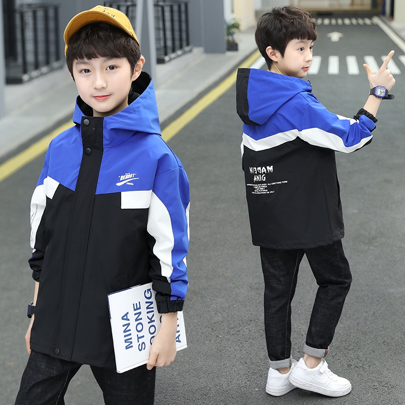 Boy Spring Clothing Jacket 2023 New Children's Wind Clothes Sports Handsome 12-year-old boy blouses CUHK Tong Chun Autumn 
