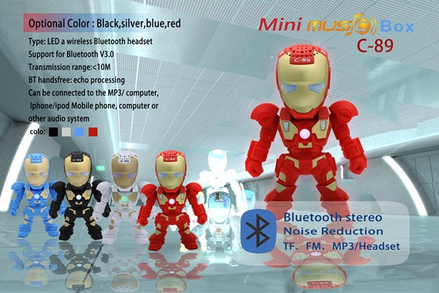 máy nghe nhạc kết nối tai nghe bluetooth	 Iron Man Không dây Bluetooth Âm thanh Di động Thẻ mini Loa siêu trầm Marvel Robot Loa Walkman nhỏ - Máy nghe nhạc mp3 máy nghe nhạc philips
