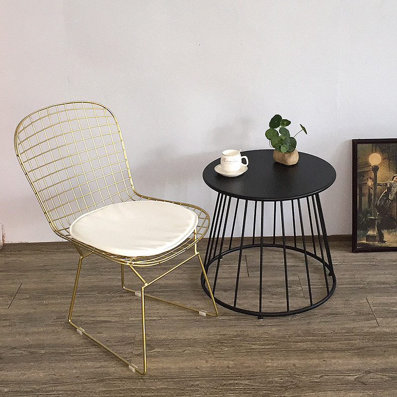 Balcony tables and chairs Nordic simple modern wrought iron coffee table sofa side a few living room coffee table small table round small coffee table