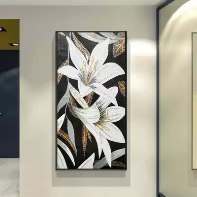 Mosaic puzzle background wall light luxury collage cut painting simple modern Lily living room porch pass tile painting