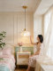 French-Style Floral Restaurant Chandelier, Simple Modern Creative Bedroom Bedside Lamp, Dining Table Bar Counter Cream-Style Glass Lighting