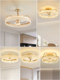 Bedroom lamp, ceiling lamp, living room moving head fan lamp, modern simple, light luxury, crystal atmosphere, home room ceiling fan lamp