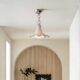 Vintage Bauhaus Ceiling Light with Ceramic Flowers, Full-Spectrum Eye-Protection Balcony Pendant Light