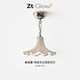 Vintage Bauhaus Ceiling Light with Ceramic Flowers, Full-Spectrum Eye-Protection Balcony Pendant Light