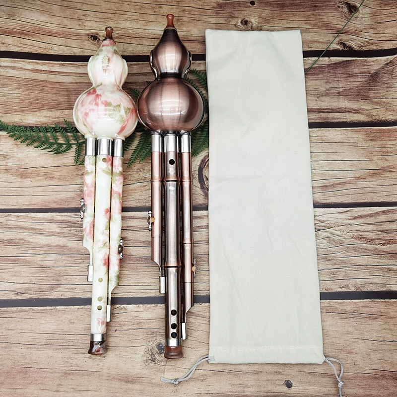 Gourd velvet cloth bag velvet gourd silk pull rope bundle mouth bag bag musical instrument cloth cover gourd silk bag 45cmx14cm