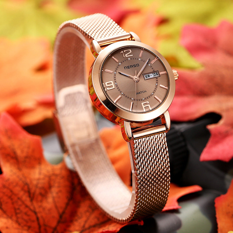 Fine Steel Watches Schoolgirl Brief Lady Watches Mechanical Watches Waterproof Fashion models Korean version of women's watches quartz watches