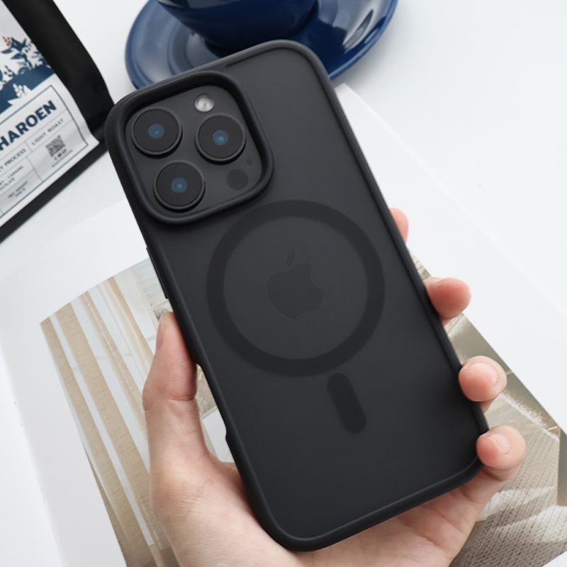Coconut Shell Research Institute Matte Skin-Feel Magnetic Phone Case Suitable for Apple 16 Pro Max Metal Button iPhone 15 Pro Wireless Charging 14 Lightweight Anti-Drop 13 Protective Case