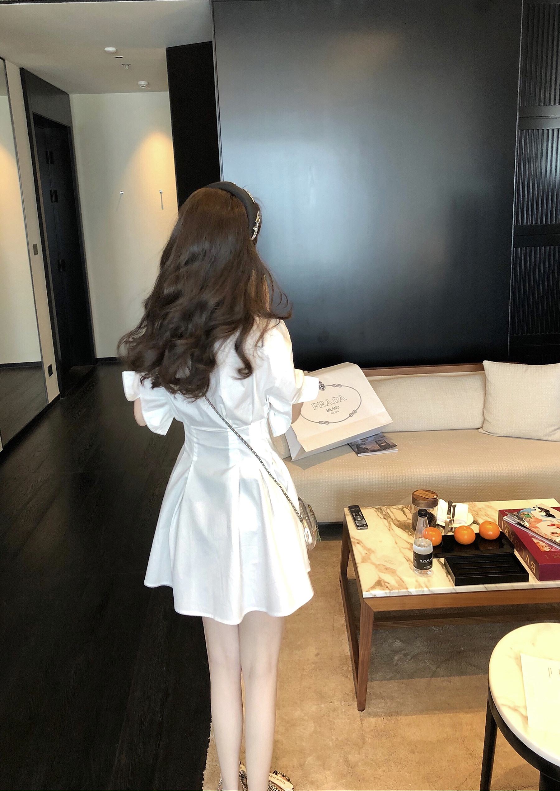 The Handled Honey Peach Group Shirt Skirt Summer Foreign Loaded Waist Display Slim Temperament Design Feel Skirt