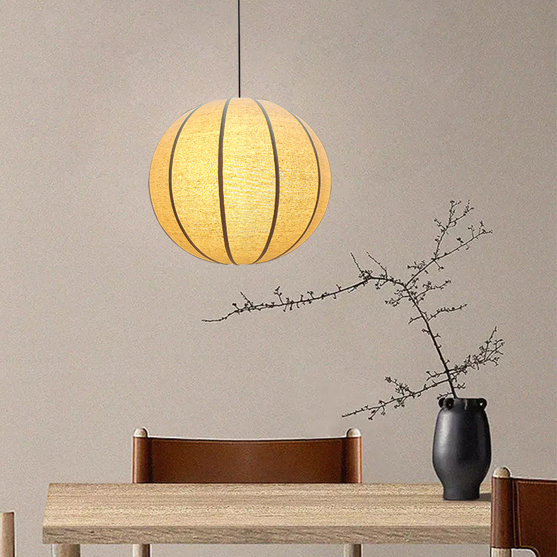 Chinese-Style Chandelier with Round Fabric Linen Lampshade, Nordic Dining Room Hotel Lantern, Tea Room Clubhouse Wabi-Sabi Style Staircase Light Chinese-Style Chandelier with Round Fabric Linen Lampshade, Nordic Dining Room Hotel Lantern, Tea Room Clubhouse Wabi-Sabi Style Staircase Light