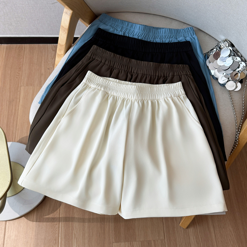 Loose Wide-Leg Drape Suit A-Line High-Waisted Casual Shorts for Women, Thin Plus-Size Slimming Summer New Style