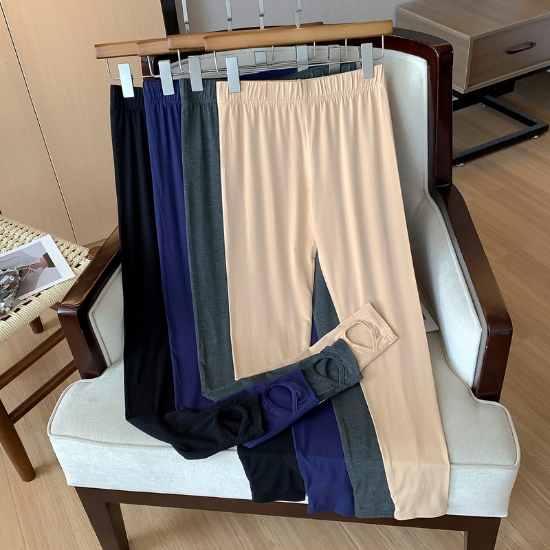 High-Waisted Footless Leggings for Women, Thin Modal Cotton, Plus Size for Chubby Girls, Slimming Yoga Pants