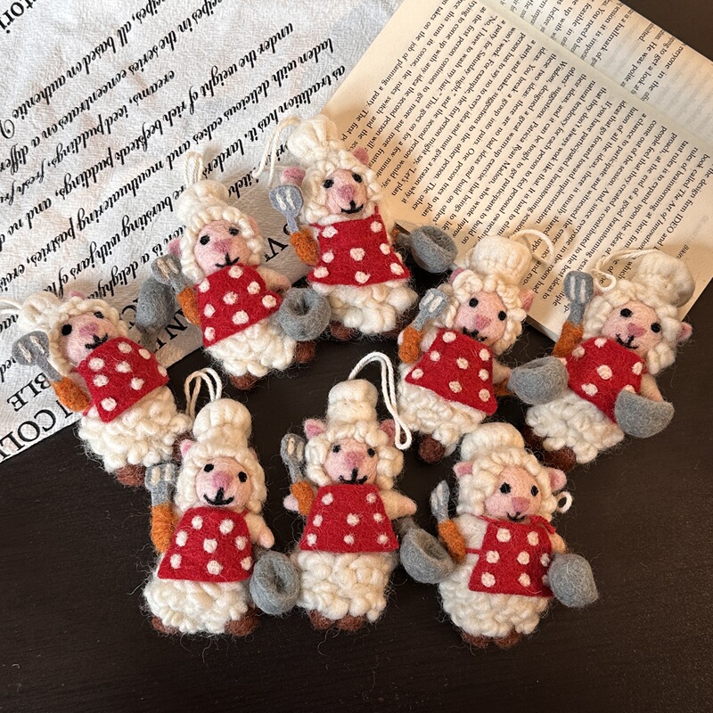 New Cross-Border Lamb Doll Keychain Pendant Finished Product Trendy Handmade Wool Felt Ornament Decorative Small Gift New Cross-Border Lamb Doll Keychain Pendant Finished Product Trendy Handmade Wool Felt Ornament Decorative Small Gift