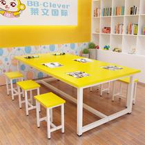  Kindergarten primary school students Childrens painting room art table Classroom painting desk and chair training course Art class painting table