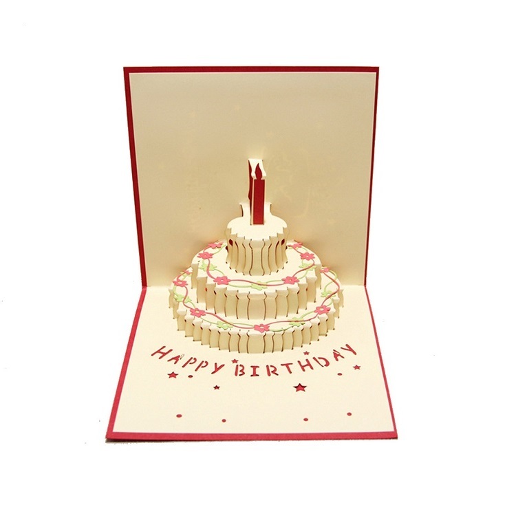 Birthday card shaking sound walking heart 3D handmade creative three-dimensional birthday card making greeting card diy paper carving greeting card gift