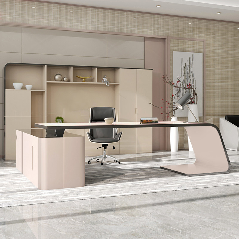 Creative Boss Table Light Extravagant Bandai Brief Modern Baking Paint Table Presidents Table Fashion Women Executives Table Desks