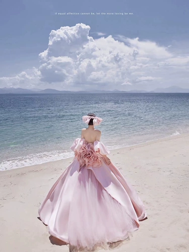 Розовое свадебное платье, коллекция 2023, в корейском стиле