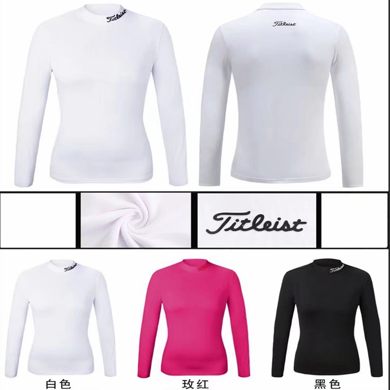 Golf clothing summer sun protection clothing round turtleneck ice silk tight bottoming shirt Golf ball clothing women's long-sleeved T-shirt