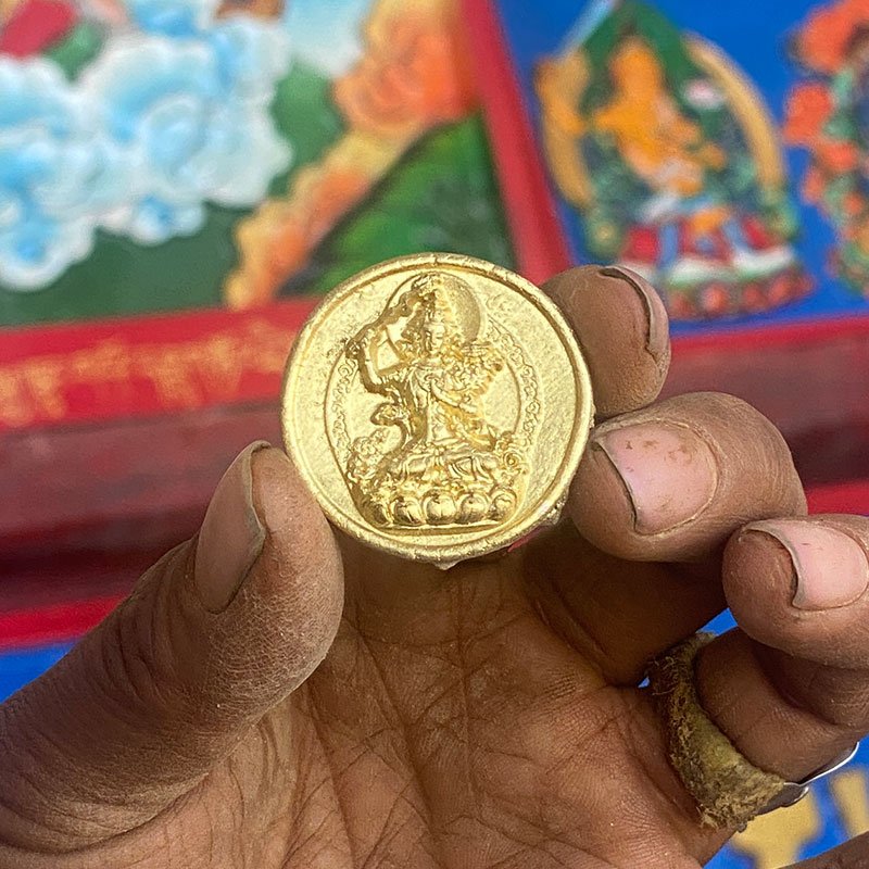 (Dao Buddha statue) Mini round Manjusri Bodhisattva wipes Buddha tradition like wipes to make clay statues