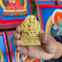 (Statue of the Buddha) In the case of the Lotus Seed peanut master Fabian Xianglian to wipe the traditional clay statue of the Buddha in Tibet