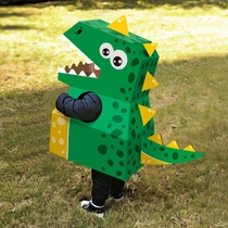 Kindergarten Artisanal Dinosaur Cardboard Boxes Wearable Clothing Parent-child Interactive Diy Production Materials Cover Headboard Toys