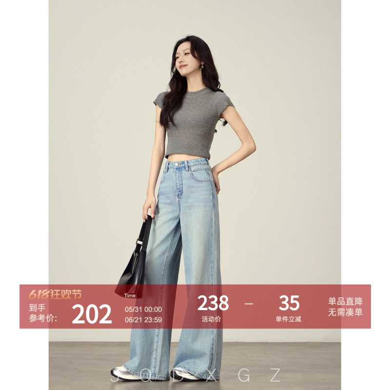 Rising Popularity: Light Blue Tencel Wide-Leg Jeans for Women, Summer Thin Style, Loose and Relaxed Fit Pants Rising Popularity: Light Blue Tencel Wide-Leg Jeans for Women, Summer Thin Style, Loose and Relaxed Fit Pants