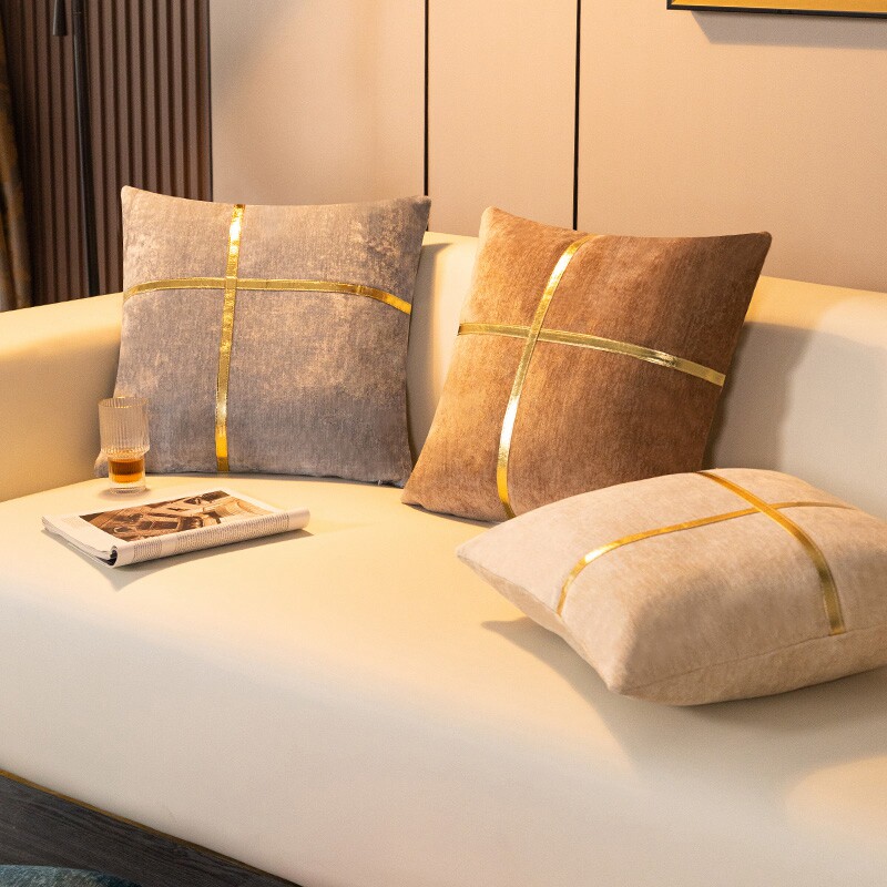 High-quality sofa living room pillow core light luxury chenille high-end lumbar pillow bed pillow pillow square back cushion