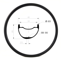 29 inch mountain bike Carbon fiber wheel eccentric circle 29 inch AM Standard 28mm height 40mm Width MS29T-04