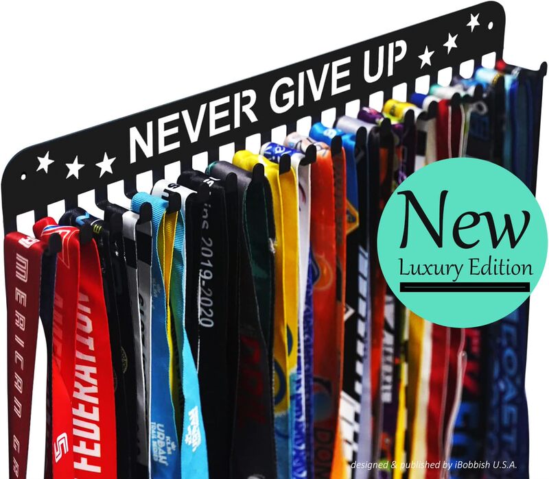 High-End Medal Display Rack with 20 Hooks, Marathon Running Medal Storage Rack, Keep Gold Medal Rack