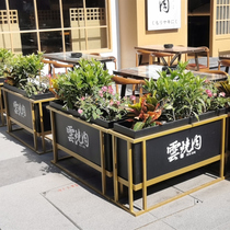  Restaurant partition flower trough outdoor flower box anti-corrosion wrought iron fence fence Commercial street planting flower bed outdoor flower pot rack
