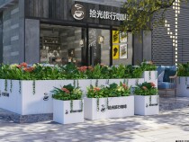  Wrought iron outdoor flower box custom flower trough square rectangular flower pool Commercial street sales department planting box flower bed combination