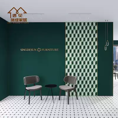 Light luxury solid color spot dark green background wall board bamboo fiber integrated wall panel to map custom splicing gusset board