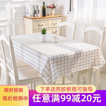 Rectangular Plaid tablecloth waterproof PEVA photo tablecloth disposable waterproof and oil-proof peva Kitchen home