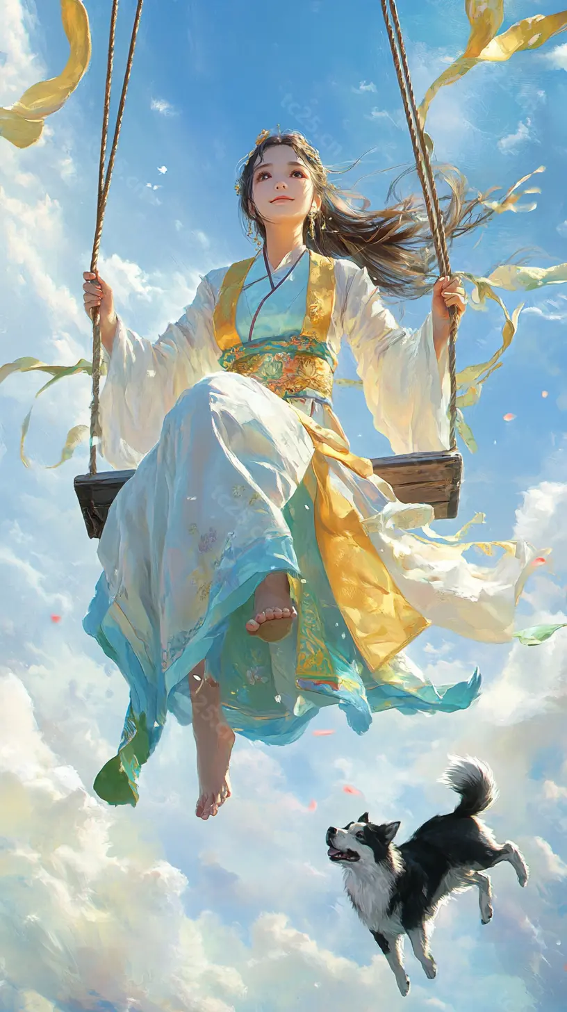 图片[5]-汉服少女的秋千梦midjounney提示词、stable-diffusion-pormpt-天城私塾
