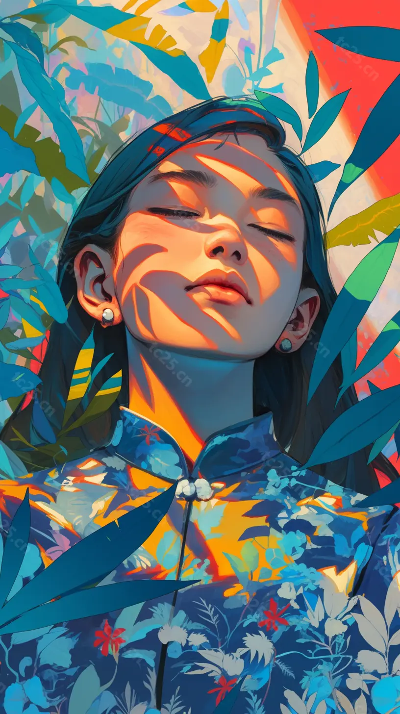 图片[8]-闭眼沉思花影婆娑midjounney提示词、stable-diffusion-pormpt-天城私塾