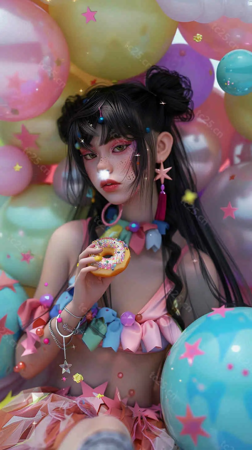 图片[1]-梦幻泡影长颈鹿女孩midjounney提示词、stable-diffusion-pormpt-天城私塾