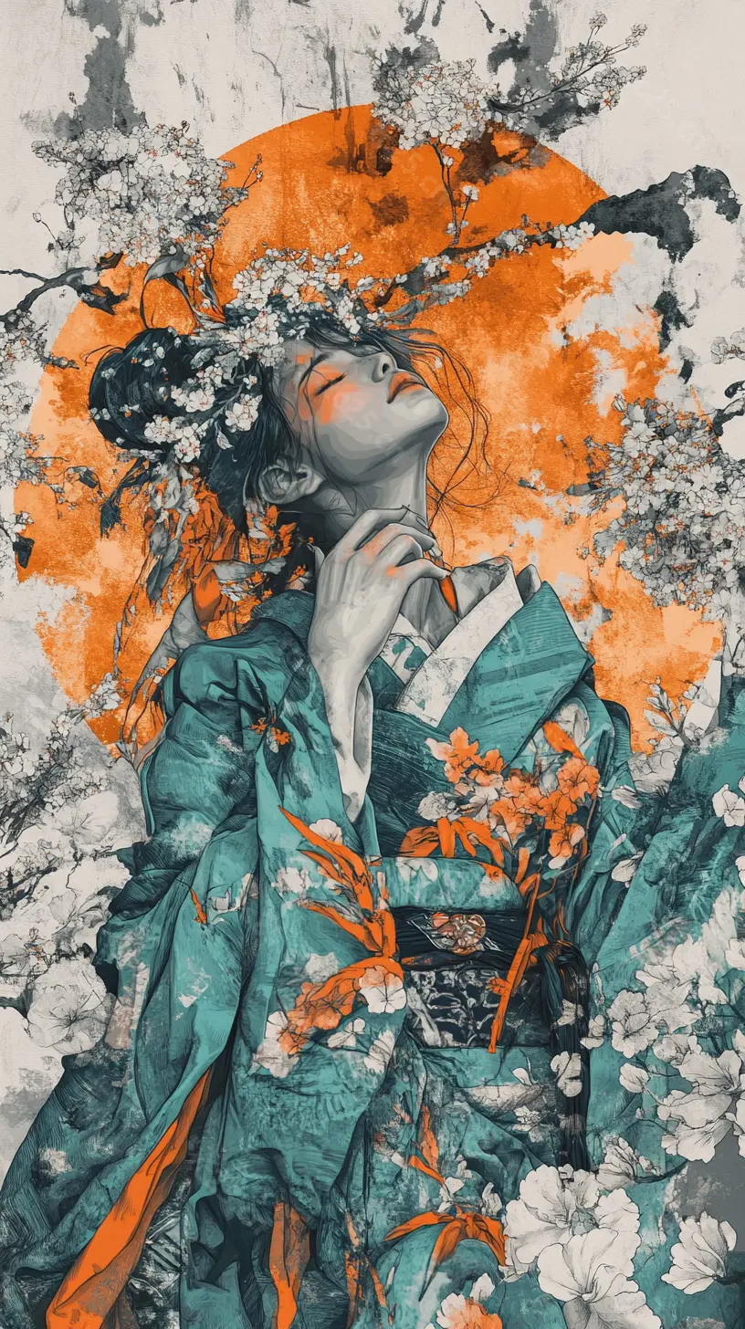 图片[6]-双重曝光下梦幻花面midjounney提示词、stable-diffusion-pormpt-天城私塾