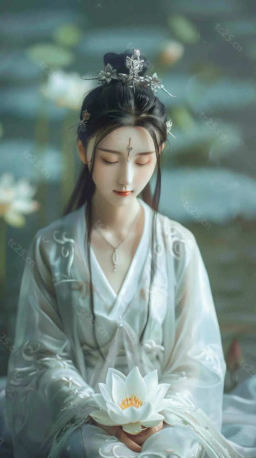 图片[7]-印度风情少女莲花祝福midjounney提示词、stable-diffusion-pormpt-天城私塾
