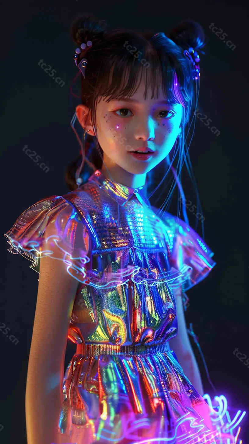 图片[3]-全息3D美少女的微笑midjounney提示词、stable-diffusion-pormpt-天城私塾