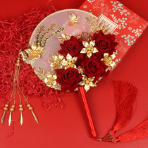 2019 new bride group slapped in Chinese style handmade group fan DIY material bag out of married ancient fan wedding joy