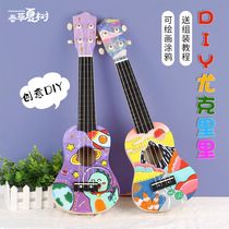 Factory Direct 21 Inch Jukri Handmade Diy Small Guitar Instrumental Material Bag Warm Field Childrens Toys