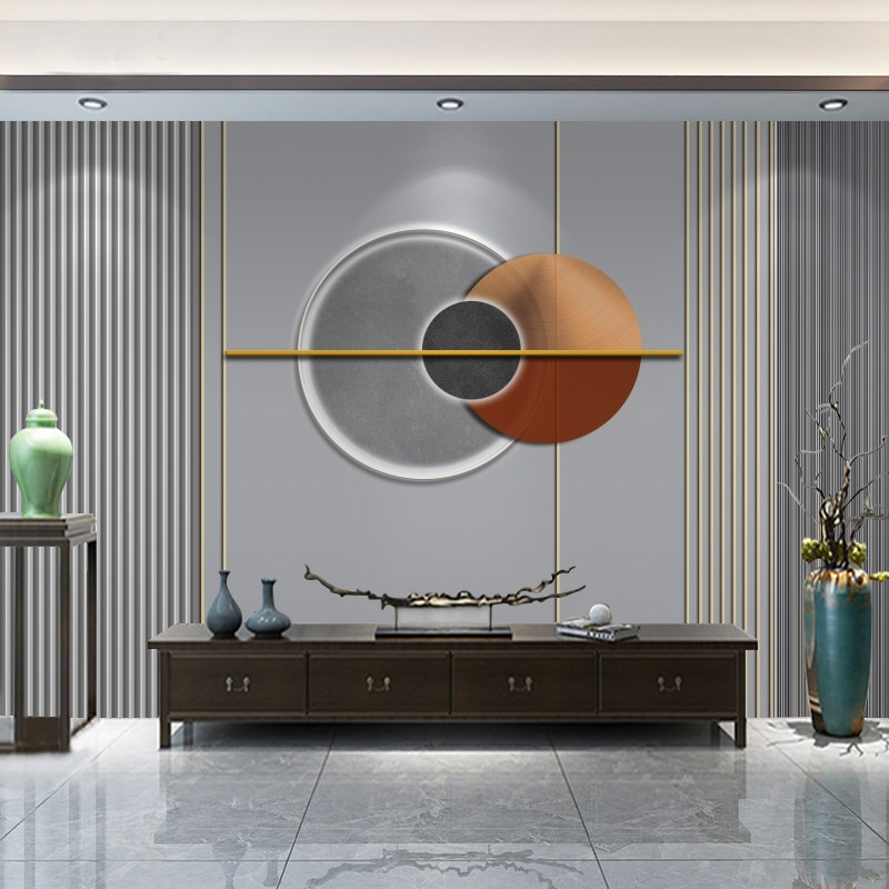 8D Modern Simple Geometry Circular TV Backwall Cloth 5D Luxury Bedroom Living Room Sofa Movie Wallpaper Wall Cloth