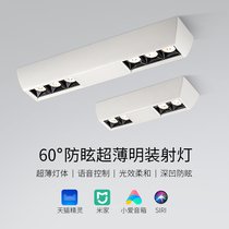 Bright-loaded light aisle living room without main lighting anti-glare ceiling lamp grille lamp long strip LED gallbulb