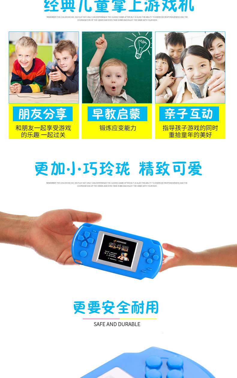Bảng điều khiển trò chơi 8 bit FC cầm tay câu đố trẻ em cầm tay tích hợp 268 và 1 bảng điều khiển trò chơi hoài cổ điển dễ vận hành - Kiểm soát trò chơi tay cầm ps