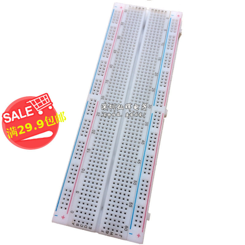 Quality bread plate MB-102 830 holes red blue line with coloured bar experimental connection plate universal plate 82 gr