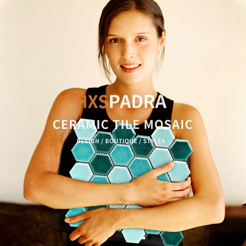 HXSPADRA Высокоэлементная ледяная трещина шестиугональное мозаичное бассейн бассейн Столовая для ванной комнаты фоновая стена батончика плитка