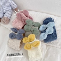 Coral velvet socks women winter plus velvet thickened warm sleep socks winter cute plush home sleeping floor socks