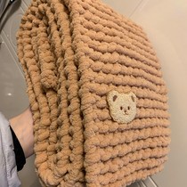 Bear self-woven scarf diy material wrapped wool ice strips thick wool Group hand-woven to send men and women friends