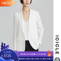 ICICLE WO Womens 2019 xuân hè mới phù hợp với áo khoác lụa trắng nữ AAAB219A02091A - Business Suit thời trang trung niên nữ cao cấp 